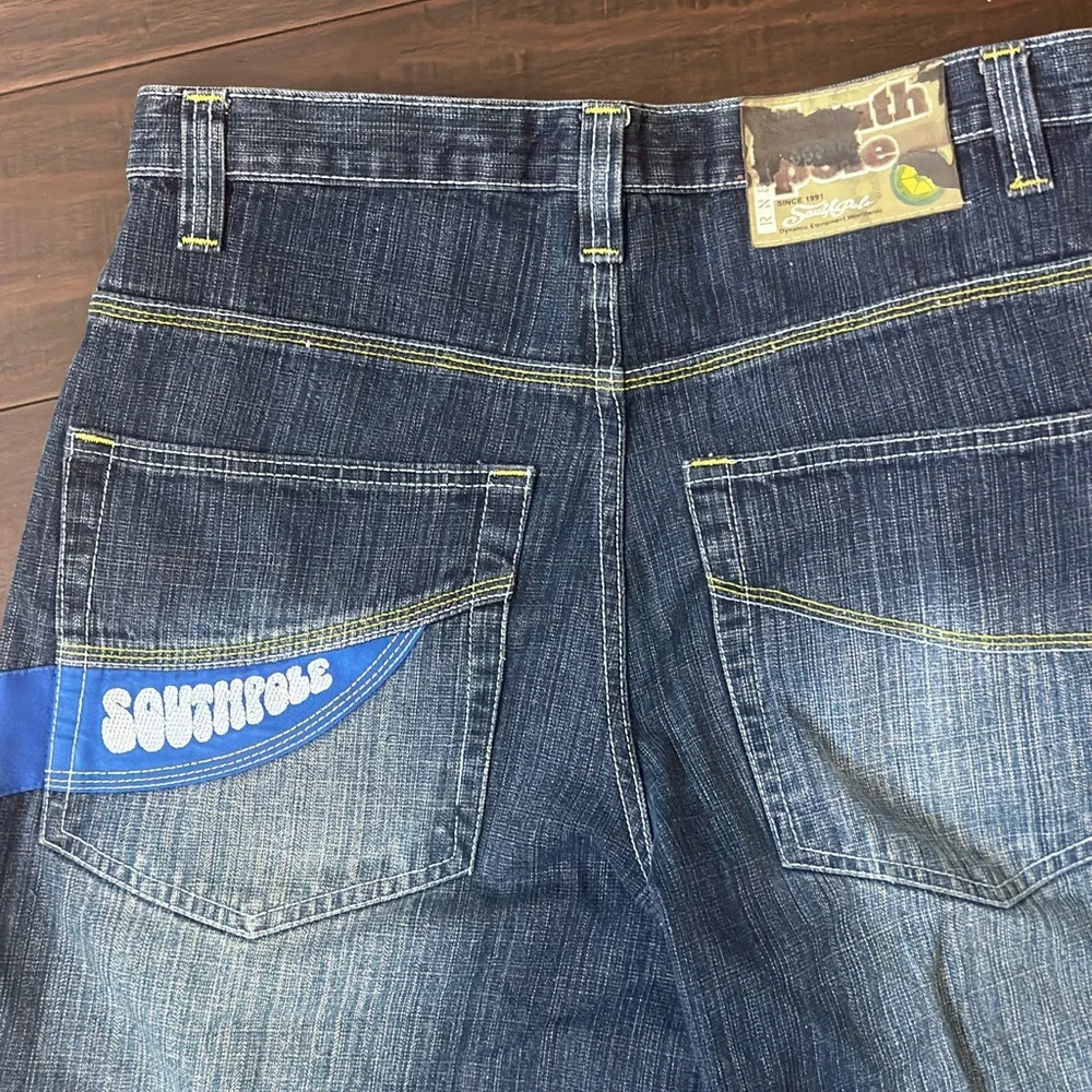South Pole Blue Jean Shorts with Logo Patch